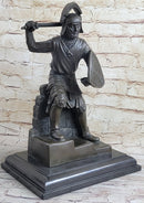 Medieval Knight Warrior Plate Mail Bronze Sculpture 17" x 10"