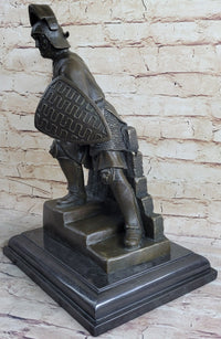 Medieval Knight Warrior Plate Mail Bronze Sculpture 17" x 10"