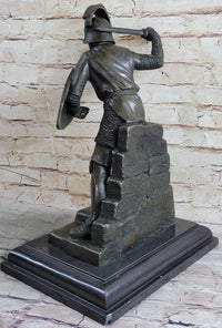 Medieval Knight Warrior Plate Mail Bronze Sculpture 17" x 10"