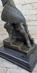 Medieval Knight Warrior Plate Mail Bronze Sculpture 17" x 10"