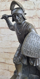 Medieval Knight Warrior Plate Mail Bronze Sculpture 17" x 10"