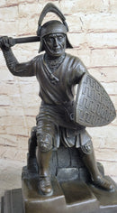 Medieval Knight Warrior Plate Mail Bronze Sculpture 17" x 10"