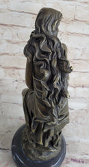 Semi Nude Classical Female Bronze Statue Sculpture Figure Auguste Moreau 12" x 4.5"