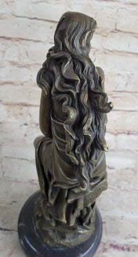Semi Nude Classical Female Bronze Statue Sculpture Figure Auguste Moreau 12" x 4.5"