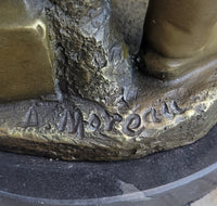 Young Boy Cherub Holding Apple Hot Cast Bronze Sculpture