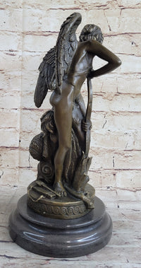 Ipos Fallen Angel w/ Lion Pelt Hot Cast Bronze Sculpture