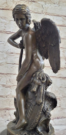 Ipos Fallen Angel w/ Lion Pelt Hot Cast Bronze Sculpture