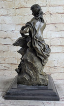 Signed Milo Leda and the Swan Greek Mythology Bronze Sculpture