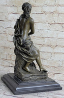 Signed Milo Leda and the Swan Greek Mythology Bronze Sculpture