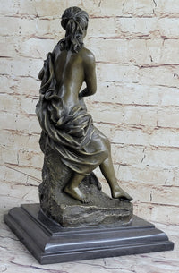 Signed Milo Leda and the Swan Greek Mythology Bronze Sculpture