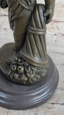 Angelic Young Boy Holding Apple Bronze Sculpture 14" x 6"