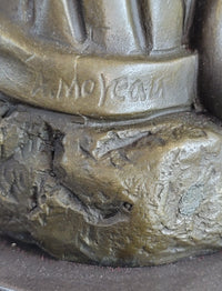 Angelic Young Boy Holding Apple Bronze Sculpture 14" x 6"