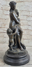 Milo Beautiful nude Mother with Children Bronze Sculpture Marble