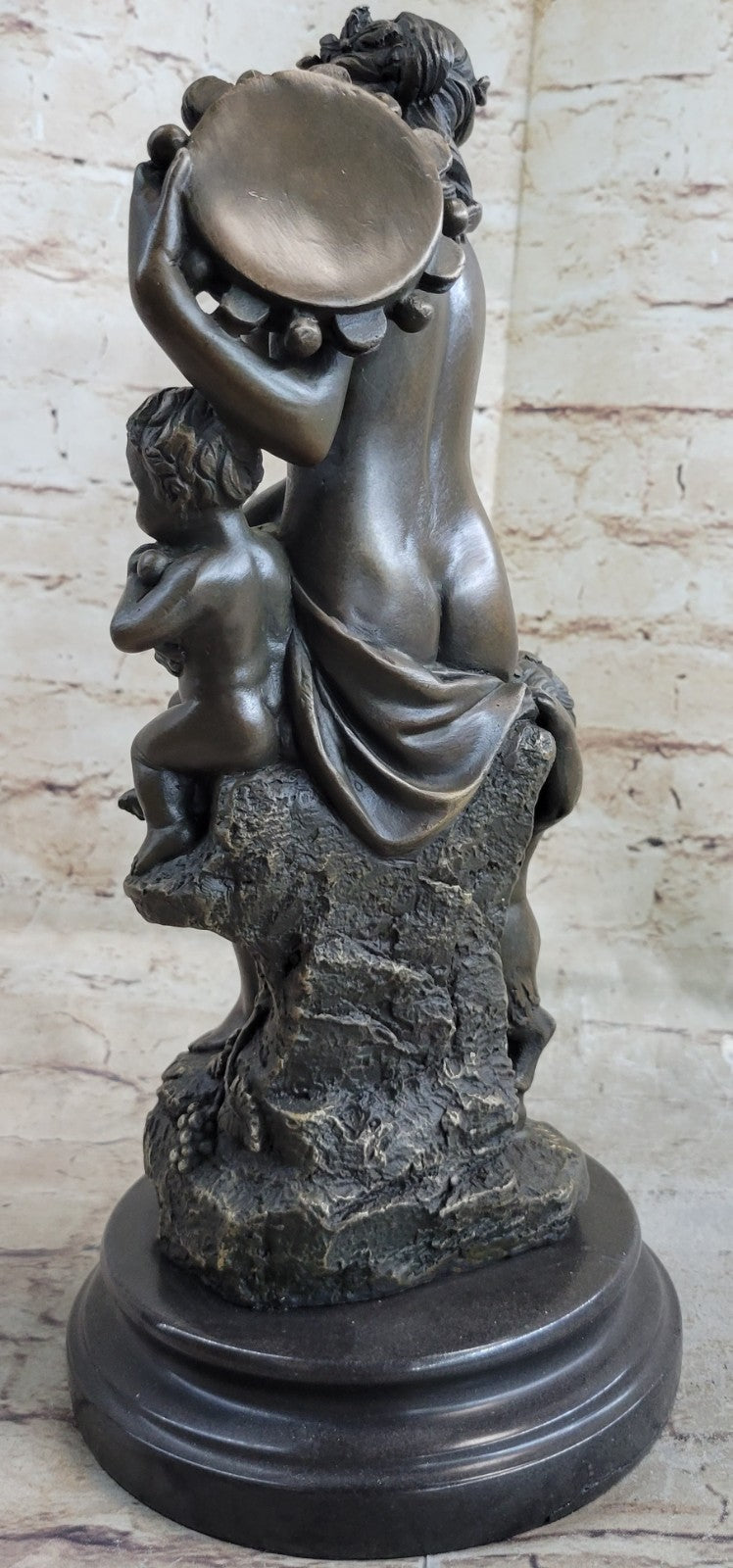Milo Beautiful nude Mother with Children Bronze Sculpture Marble
