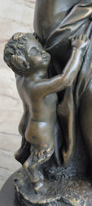 Milo Beautiful nude Mother with Children Bronze Sculpture Marble