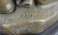 Angelic Young Child Pouring Water Bronze Sculpture 13" X 6"