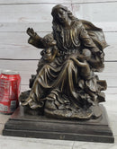 Jesus Christ with Children Bronze Sculpture on Marble Base