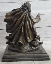 Jesus Christ with Children Bronze Sculpture on Marble Base