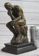 Large Rodin The Thinker Bronze Marble Sculpture Art Deco