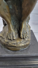Large Rodin The Thinker Bronze Marble Sculpture Art Deco