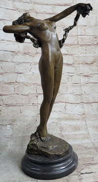 Harriet Frishmuth Nude Beauty Stretching Bronze Sculpture Art Nouveau Decor Art