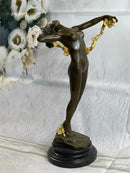 American Art Nouveau Bronze Sculpture Vine by Harriet Frishmuth