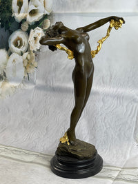 American Art Nouveau Bronze Sculpture Vine by Harriet Frishmuth