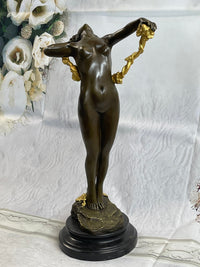 American Art Nouveau Bronze Sculpture Vine by Harriet Frishmuth