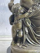 Nude Mother & Child Woman w/ Cherub Classical Bronze Statue Sculpture Figure 13" x 6"