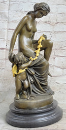 Nude Mother & Child Bronze Sculpture Classical Figural Art by Milo