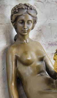 Nude Mother & Child Bronze Sculpture Classical Figural Art by Milo