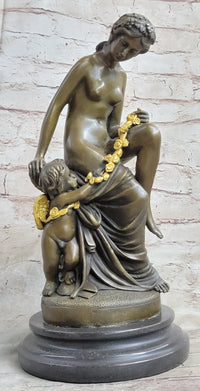 Nude Mother & Child Bronze Sculpture Classical Figural Art by Milo