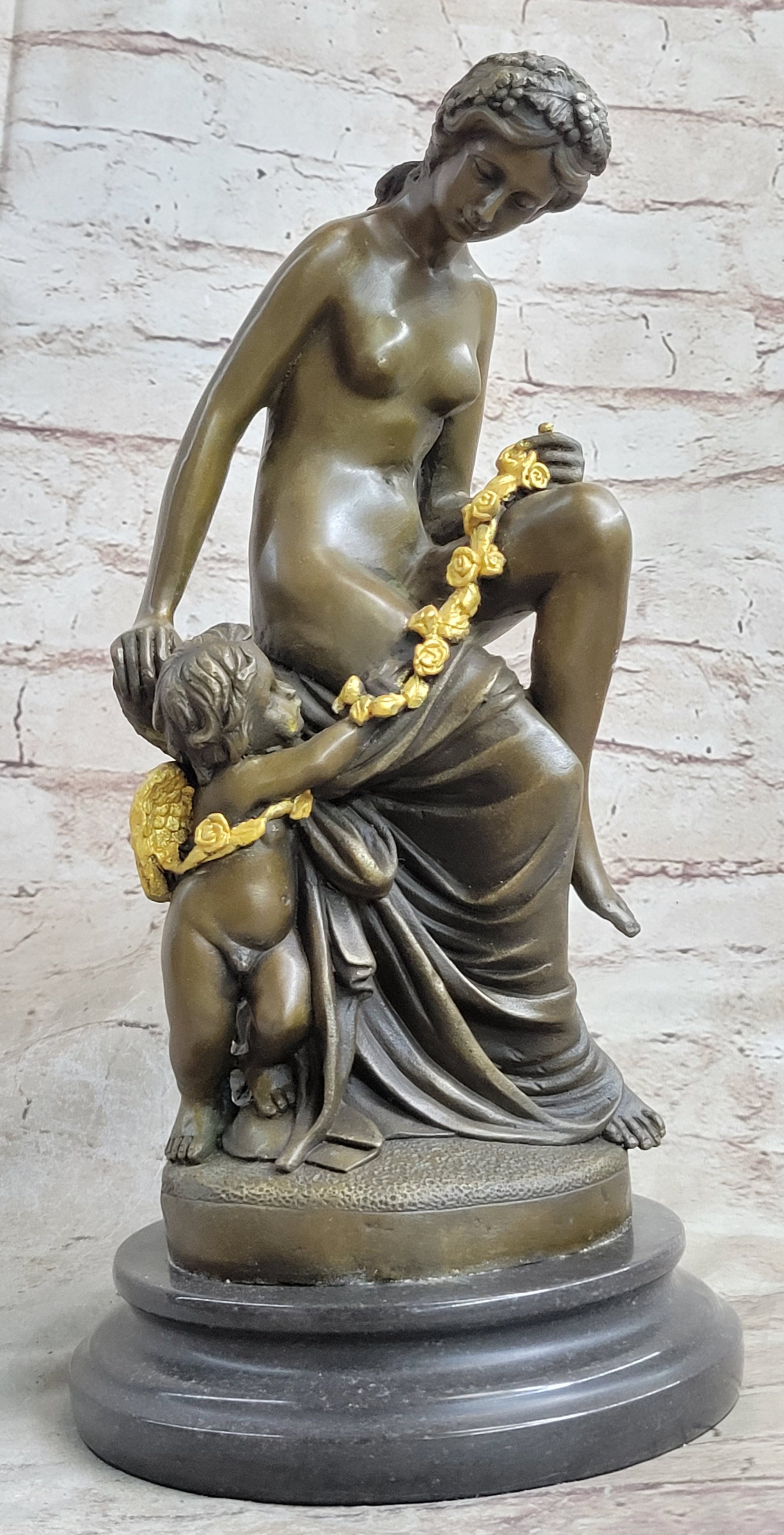 Nude Mother & Child Bronze Sculpture Classical Figural Art by Milo