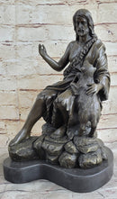 Jesus Christ with Lamb Bronze Sculpture 14" x 8"