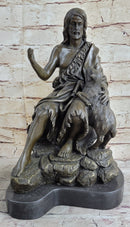 Jesus Christ with Lamb Bronze Sculpture 14" x 8"