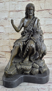 Jesus Christ with Lamb Bronze Sculpture 14" x 8"