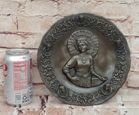 Young Queen Elizabeth II Bas Relief Bronze Sculpture