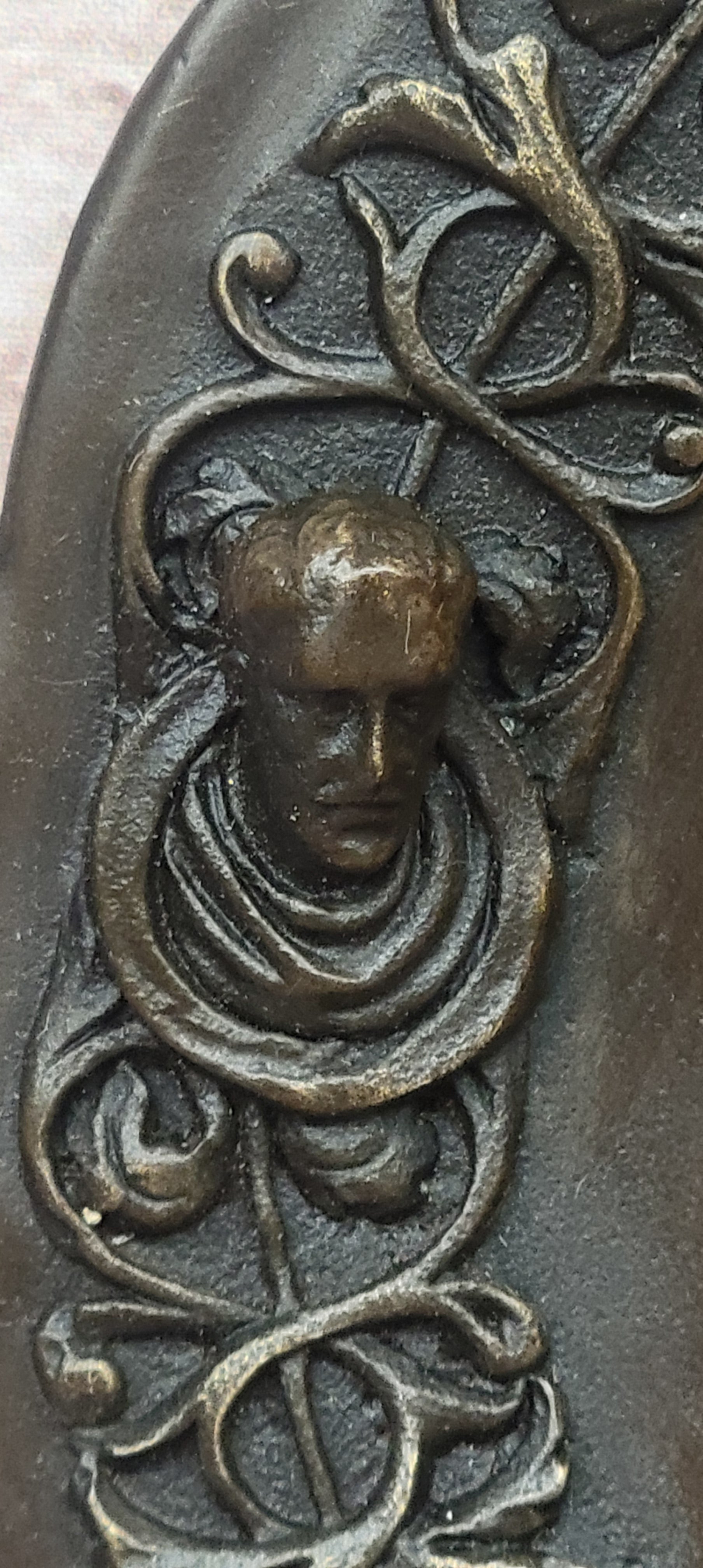 Young Queen Elizabeth II Bas Relief Bronze Sculpture