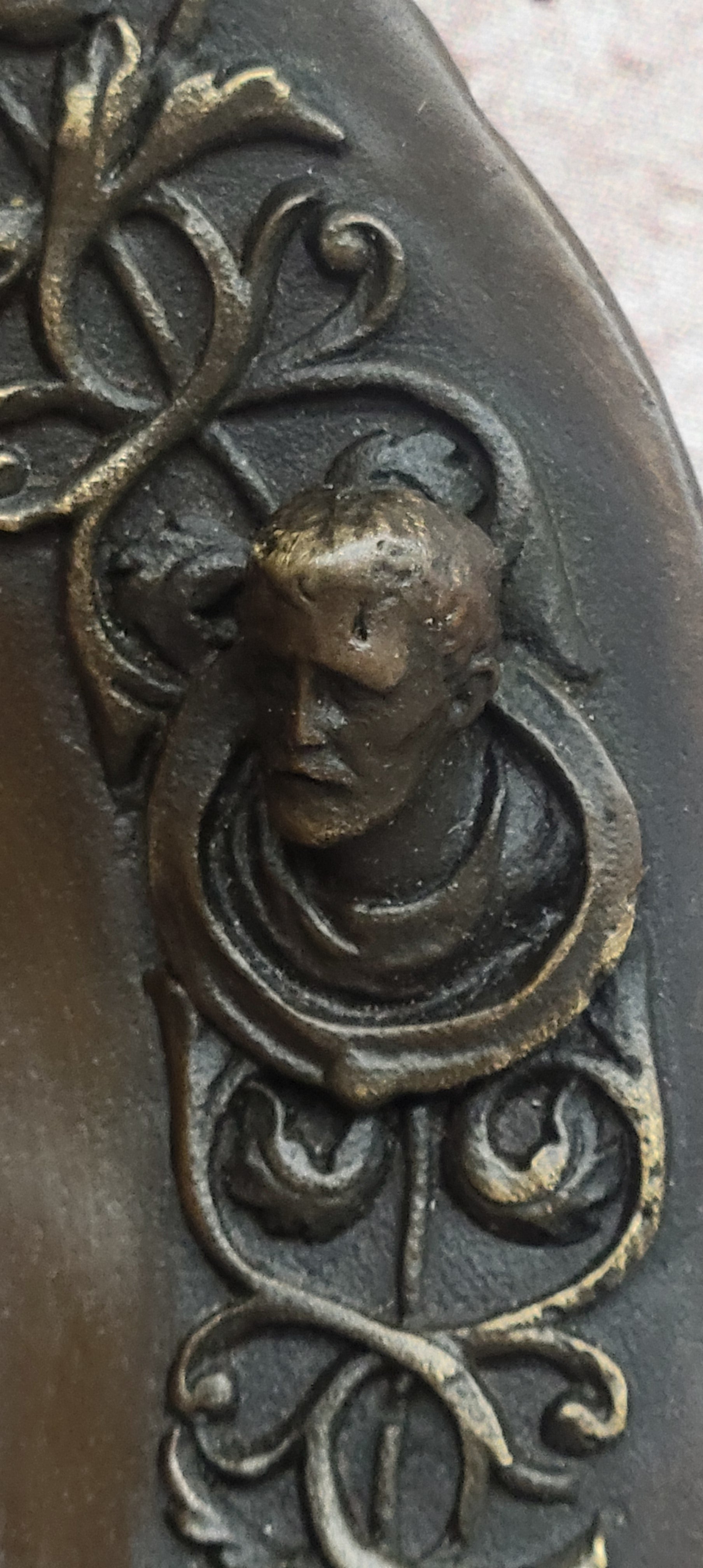 Young Queen Elizabeth II Bas Relief Bronze Sculpture