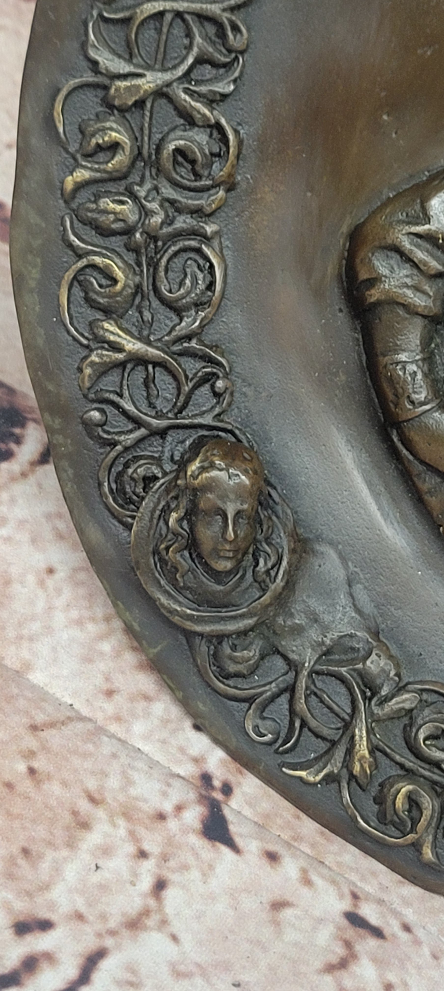 Young Queen Elizabeth II Bas Relief Bronze Sculpture