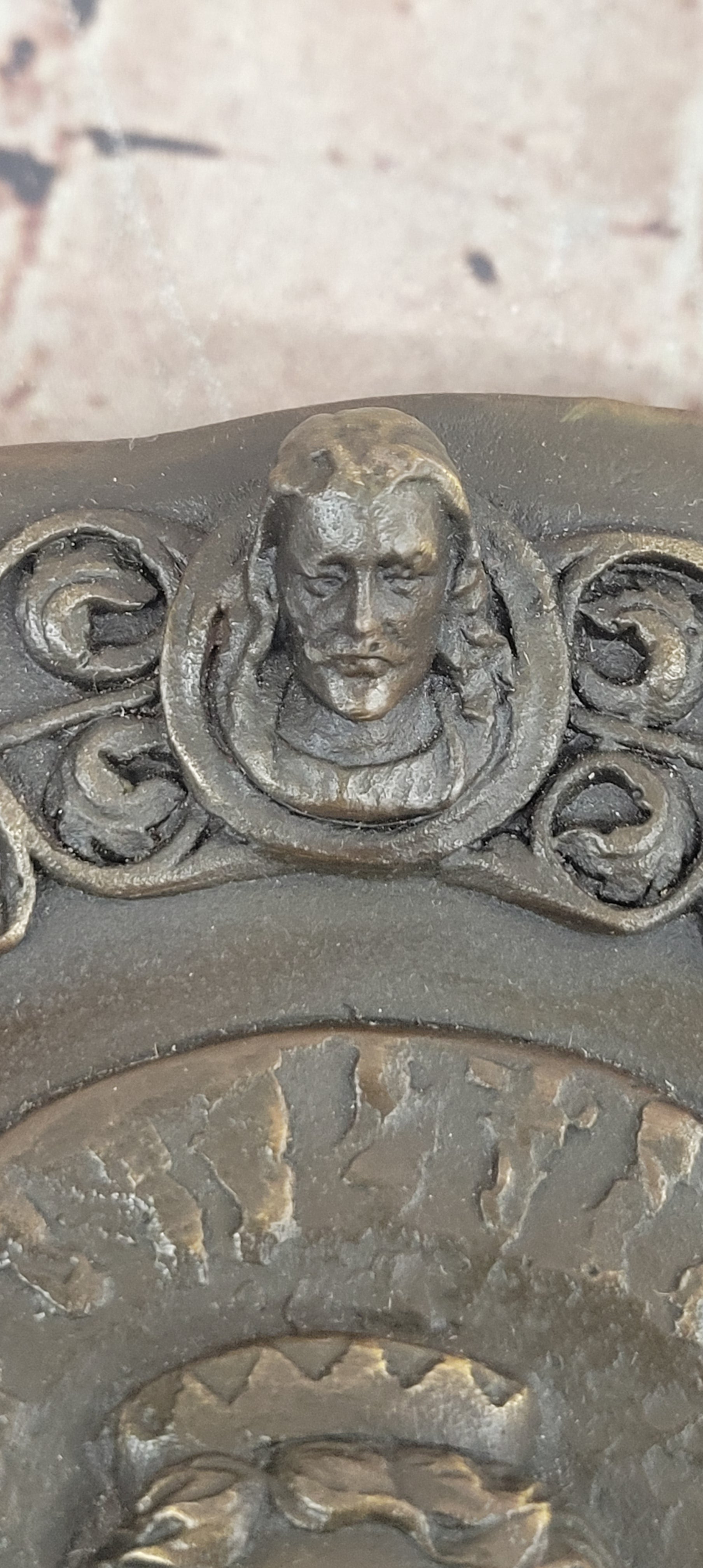 Young Queen Elizabeth II Bas Relief Bronze Sculpture