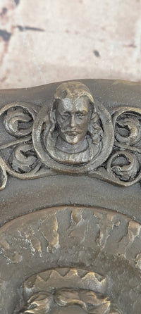 Young Queen Elizabeth II Bas Relief Bronze Sculpture