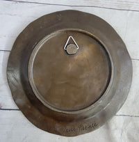 Art Nouveau Female Portrait Bronze Wall Plate Signed