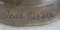 Art Nouveau Female Portrait Bronze Wall Plate Signed