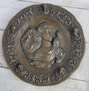 Art Nouveau Female Portrait Bronze Wall Plate Signed