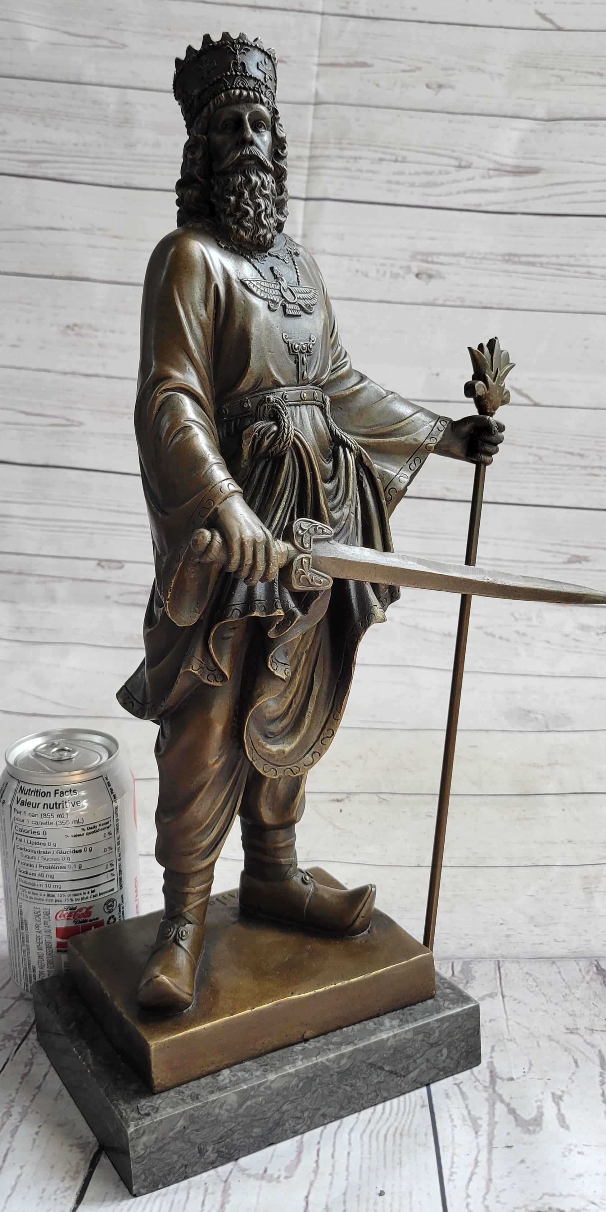 King Cyrus The Great Achaemenid Ruler Bronze Sculpture 17" x 8"