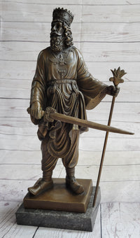 King Cyrus The Great Achaemenid Ruler Bronze Sculpture 17" x 8"