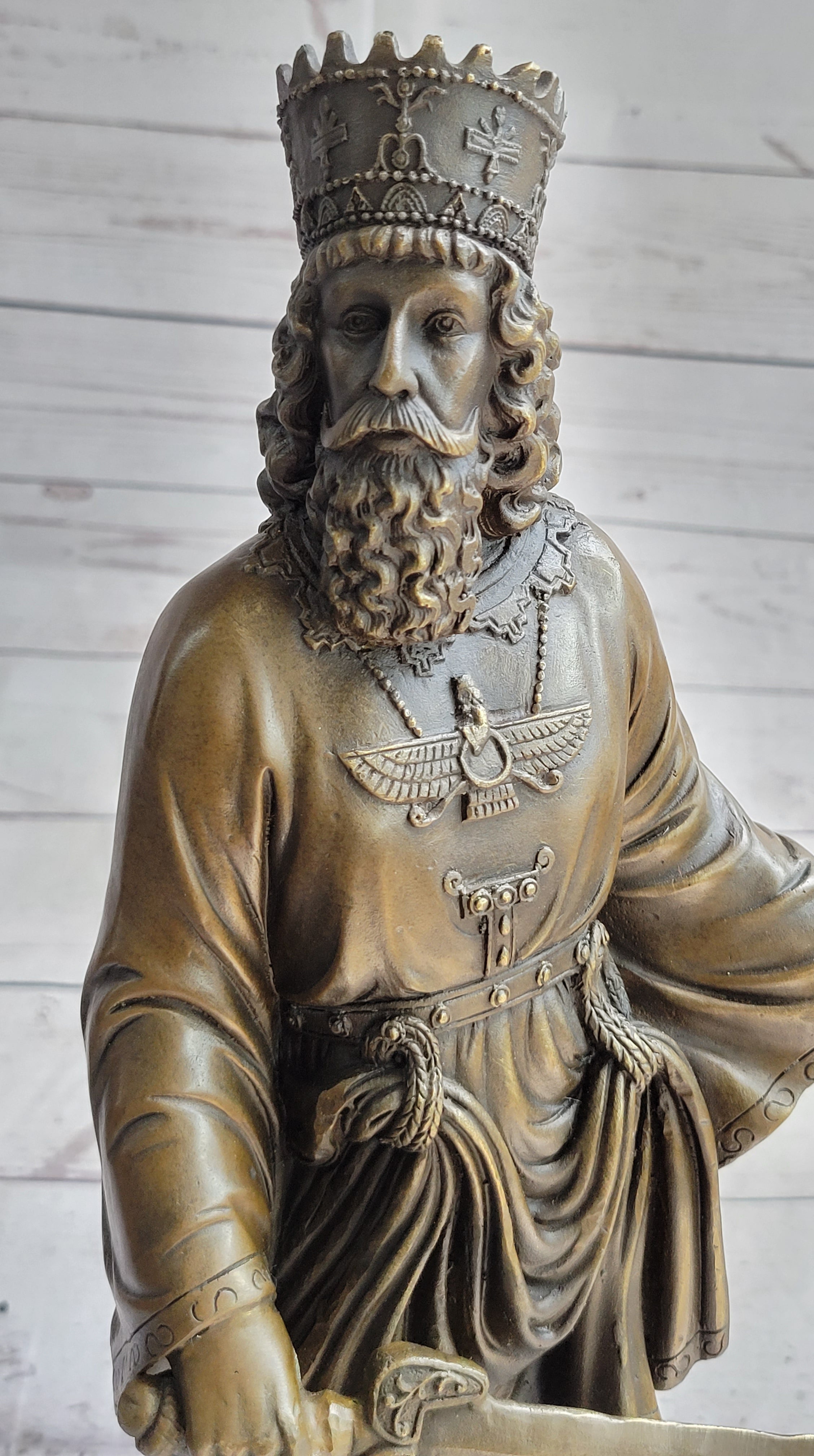 King Cyrus The Great Achaemenid Ruler Bronze Sculpture 17" x 8"