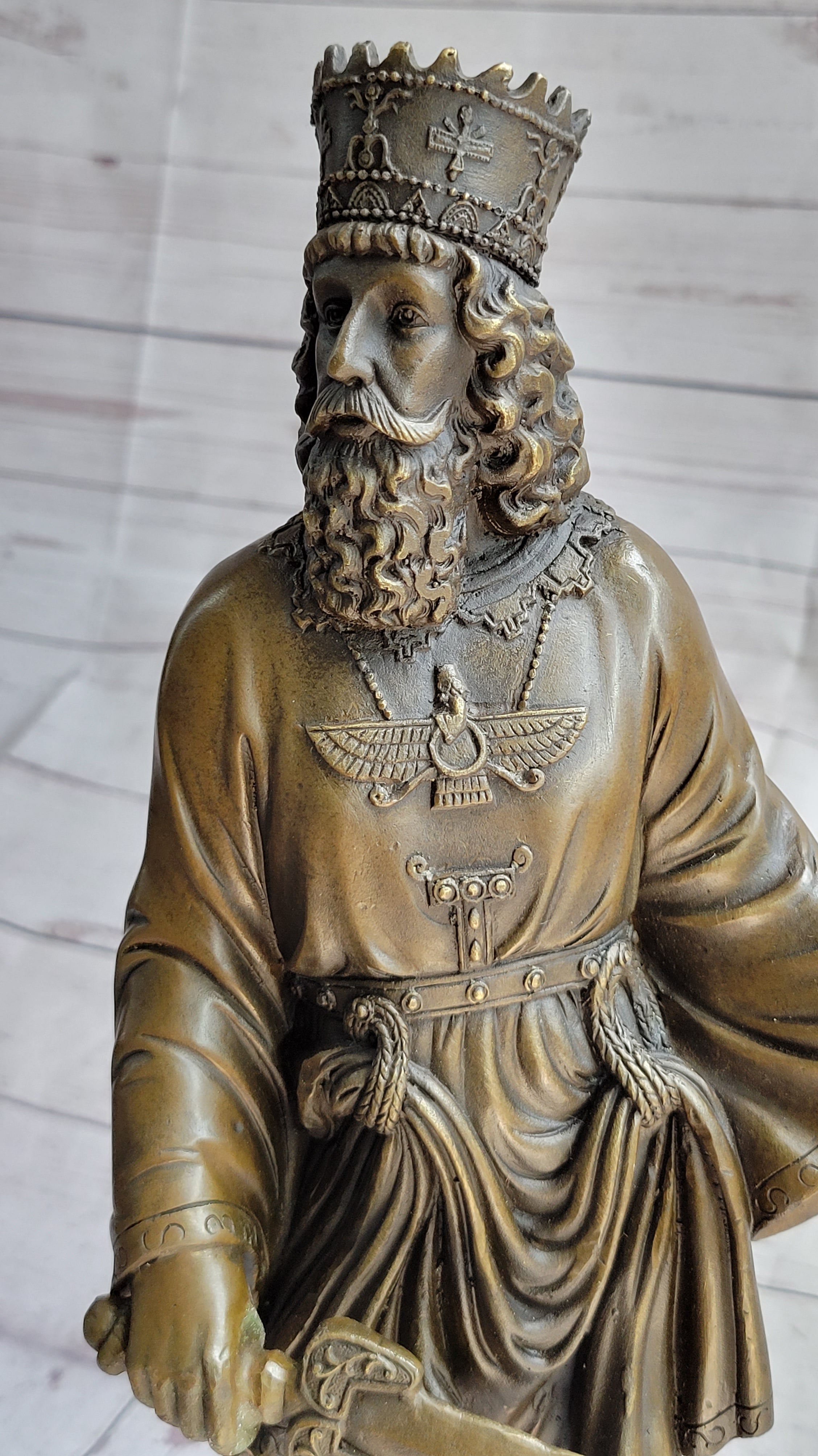 King Cyrus The Great Achaemenid Ruler Bronze Sculpture 17" x 8"