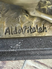 Signed Aldo Vitaleh Napoleon French Emperor Bronze Sculpture